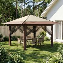 Paviljonas su 4 šoninėmis sienomis 33 x 33 m Kremas ir rudas