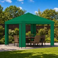 Pavėsinė 3 x 3 m Žalia Poliesteris ir plienas 190 gsm