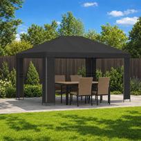 Pavėsinė 4 × 3 m Antracito Poliesteris ir plienas 190 gsm
