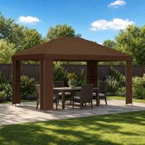 Pavėsinė 4 × 3 m Ruda Poliesteris ir plienas 190 gsm