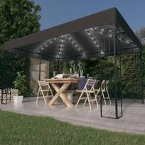 Pavėsinė su lemputėmis LED antracito 3x4m