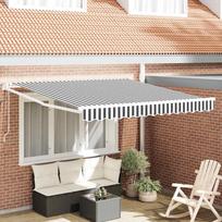 Ištraukiama markizė antracito ir baltos spalvos 3x25 m audinys ir aliuminis