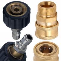 Adapteris PowerLink M22x1.5 – Sukiojamas, Nerūdijančio Plieno ir Žalvario, Slėgis 4000 PSI, Srautas 30 l/min