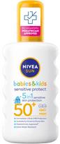 Purškiklis įdegio priežiūrai kūnui Nivea Babies & Kids Sensitive Protect 5-in-1 SPF50+, 200 ml