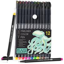 Spalvotų rašiklių rinkinys Ragi Fineliner, 12 vnt.