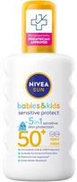 Purškiklis įdegio priežiūrai kūnui Nivea Babies & Kids Sensitive Protect 5-in-1 SPF50+, 200 ml