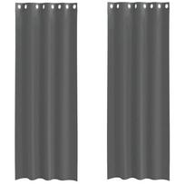 vidaXL Voile užuolaidos su įvorėmis, 2vnt., tamsiai pilkas, 140x260cm