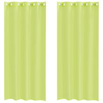 vidaXL Voile užuolaidos su įvorėmis, 2vnt., obuolio žalios, 140x225cm