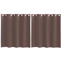 vidaXL Voile užuolaidos su įvorėmis, 2vnt., rudos spalvos, 140x140cm