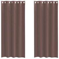 vidaXL Voile užuolaidos su įvorėmis, 2vnt., rudos spalvos, 140x245cm