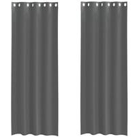 vidaXL Voile užuolaidos su įvorėmis, 2vnt., tamsiai pilkas, 140x300cm