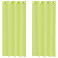 vidaXL Voile užuolaidos su įvorėmis, 2vnt., obuolio žalios, 140x245cm
