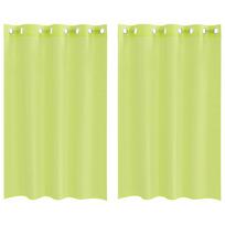 vidaXL Voile užuolaidos su įvorėmis, 2vnt., obuolio žalios, 140x175cm