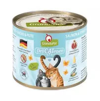 Šlapias kačių ėdalas Fox4Pets DeliCATessen Lašiša ir Kalakutiena 200 g – be grūdų, be glitimo, suaugusioms katėms, visavertis pašaras