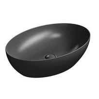 GSI PURA 60x42 cm pastatomas praustuvas juodos matinės spalvos, su vožtuvu