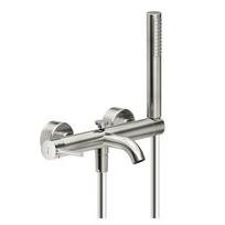 Nobili ACQUERELLI vonios maišytuvas su dušeliu, braižyto nerūdijančio plieno spalvos, inox brushed