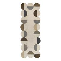 Rankų darbo pilkai smėlinės spalvos iš vilnos kilimas 80x230 cm Mia Scallop Frame – Flair Rugs