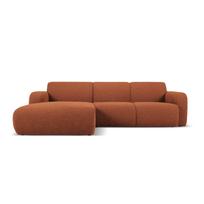 Kampinė sofa rudos spalvos iš boucle (su kairiuoju kampu) Molino – Micadoni Home