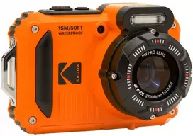 „Kodak“ skaitmeninis fotoaparatas, povandeninis, atsparus vandeniui iki 15 m, 16 MP, 1080p, 4 kartų optinis priartinimas, „Wi-Fi“ / „Kodak Wpz2“ / Oranžinis