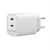 Universal charger 2xUSB-C PD 45W white