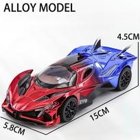 Simulation 1/32 Apollo EVO Sports Car Model Diecast Children's Toy Vehicle Sound and Light Pull Back Alloy Miniature Voiture