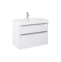 Jika Pure - Praustuvo spintelė su apatine spintele, 80x54x42 cm, 2 stalčiai, blizgi balta spalva H40B2344025002