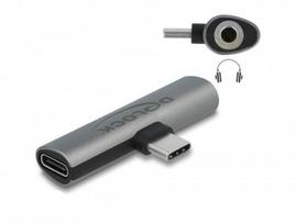 Adapter USB Delock USB-C - Jack 3.5mm + USB-C Gray  (64186) | 64186 | 4043619641864