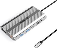 Orico USB-C 12in1 | USB-A | USB-C PD 100W | HDMI 4K | VGA | RJ45 Gigabit - srebrna | ORICO-XDR-X22-SV-BP | 6941788804029