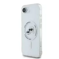 Karl Lagerfeld IML K AND CH Metal Frame Phone Case for iPhone 16e, Transparent with MagSafe