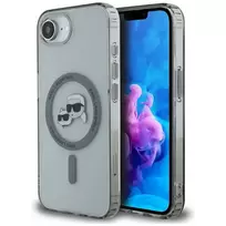 Karl Lagerfeld IML Metal Karl  AND  Choupette MagSafe Phone Case for iPhone 16e, Black