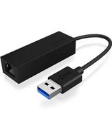 ICY BOX USB 3.2 Gen 1 Adapter IB-AC501a, USB-A Male to RJ-45 Female (black, Gigabit Ethernet)