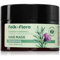 Folk & Flora Burdock & Rosemary gilaus stiprinamojo poveikio plaukų kaukė 200 ml