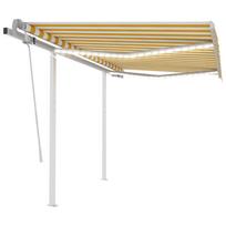 Rankiniu būdu ištraukiama markizė, geltona ir balta, 3x2,5m