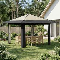Paviljonas be šoninės sienos 3,3 x 3,3 m Kremo ir antracito