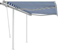 Rankiniu būdu ištraukiama markizė, mėlyna ir balta, 3x2,5m