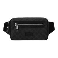 GUCCI Canvas With Leather Sling Bag One Shoulder Crossbody Fanny Pack Mens Black Basic Set (Bag + Dustproof Bag) juoda