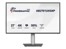 IIYAMA HB2701UHSNP-B1 27inch IPS BLACK 2.0 panel 3840x2160 UHD DCI-P3 99perc Pantone Certified Delta E<2 USB-C Dock LAN/96W PD/DP