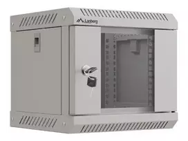 LANBERG cabinet wall-mount 10 inch 4U 300x300 glass door grey flat pack