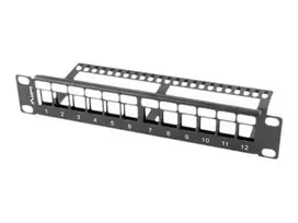 LANBERG patch panel blank 12 port 1U with organizer for keystone modules black