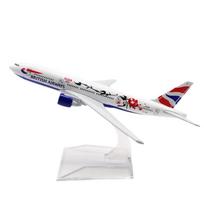Scale 1/400 Airplane Replica B777 16CM British Plum Blossom 777 Airways Alloy Airplane Model Metal Diecast Aircraft Toy for Boys