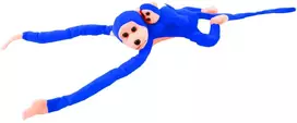 Lean Toys Pliušinis žaislas - mėlyna beždžionė su mažyliu, 70 cm