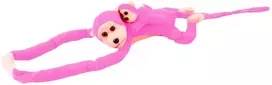 Lean Toys Pliušinis žaislas - rožinė beždžionė su mažyliu, 70 cm
