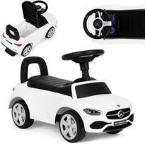 Multistore Vaikiška stumdomoji mašinėlė Mercedes C klasė su interaktyviu vairu ir garsais, balta