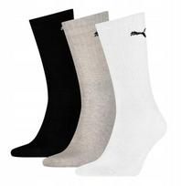 Kojinės Puma Sport Crew Lightweight 3P balta, pilka, juoda 907940 03 (39-42)
