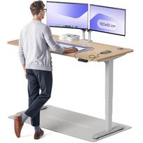 Kompiuterio stalas reguliuojamo aukščio Desktronic HomePro, 160 cm x 80 cm, 63 - 128 cm, pilka sp./bamboo sp.