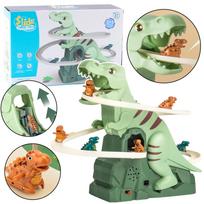 Interaktyvus žaislas dinozauras Lean Toys Slide 2in1, 17 cm, žalia sp.