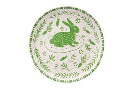 Lėkščių rinkinys serviravimo Hermia Hoppity, 25.5 cm x 25.5 cm x 2.5 cm, balta sp./žalia sp.
