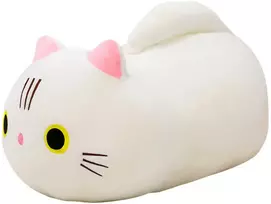 Lean Toys Pliušinis žaislas - katinas su minkšta uodega, baltas, 40 cm