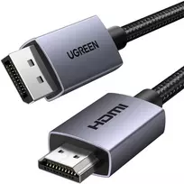 Kabelis DisplayPort (DP) kištukas - HDMI kištukas vienpusis 4K@30Hz 5m juodas DP125 UGREEN