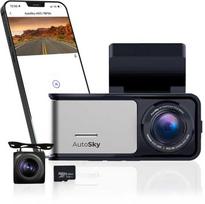 Vaizdo registratorius „AutoSky 4K Dash Cam Pro“ su priekiniu 4K ir galiniu 1080P GPS ADC888
